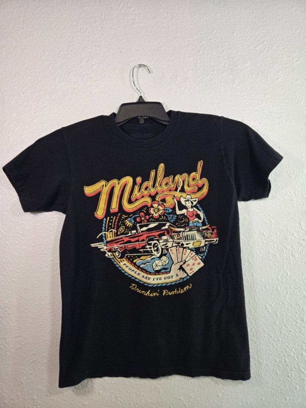 Midland "Drinking Problem" Tee- Black 100% Cotton